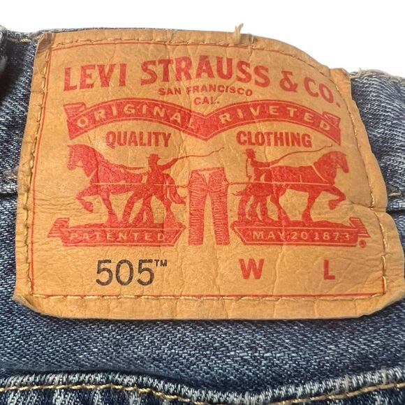 Levi’s 505 Men’s Regular Fit Straight Jeans Blue Denim W44 L32 Fall Layering - Picture 3 of 13